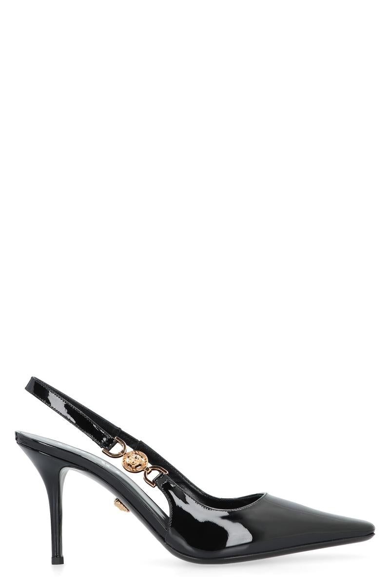 versace patent leather slingback pumps