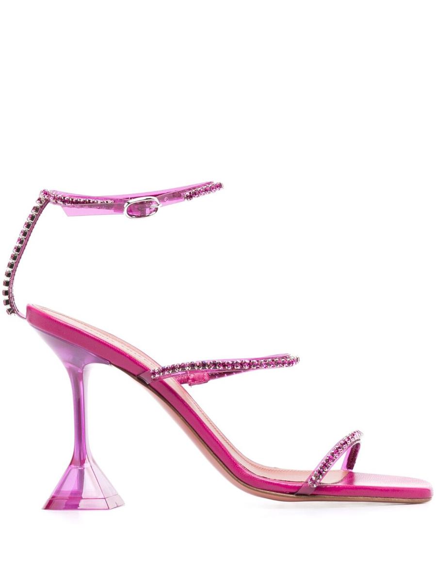 amina muaddi gilda glass heel sandals