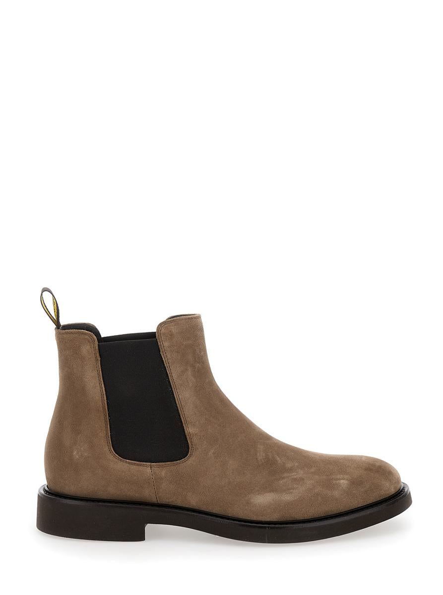 'beatles' light brown chelsea boots in suede man