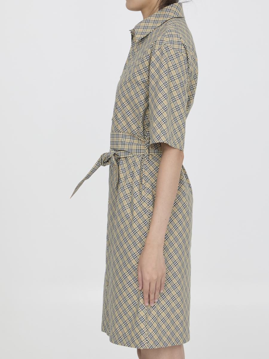 check cotton shirt dress