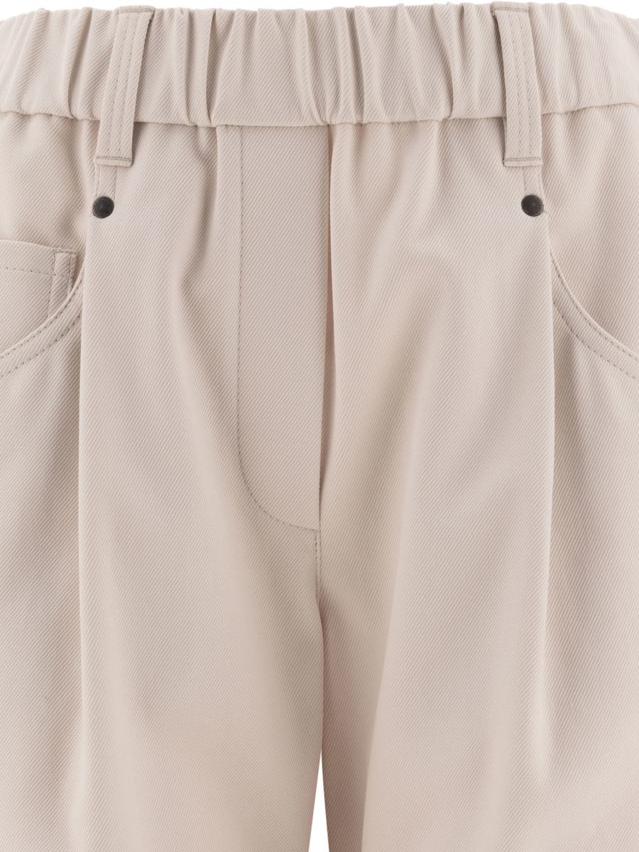 brunello cucinelli "shiny bartack" baggy trousers