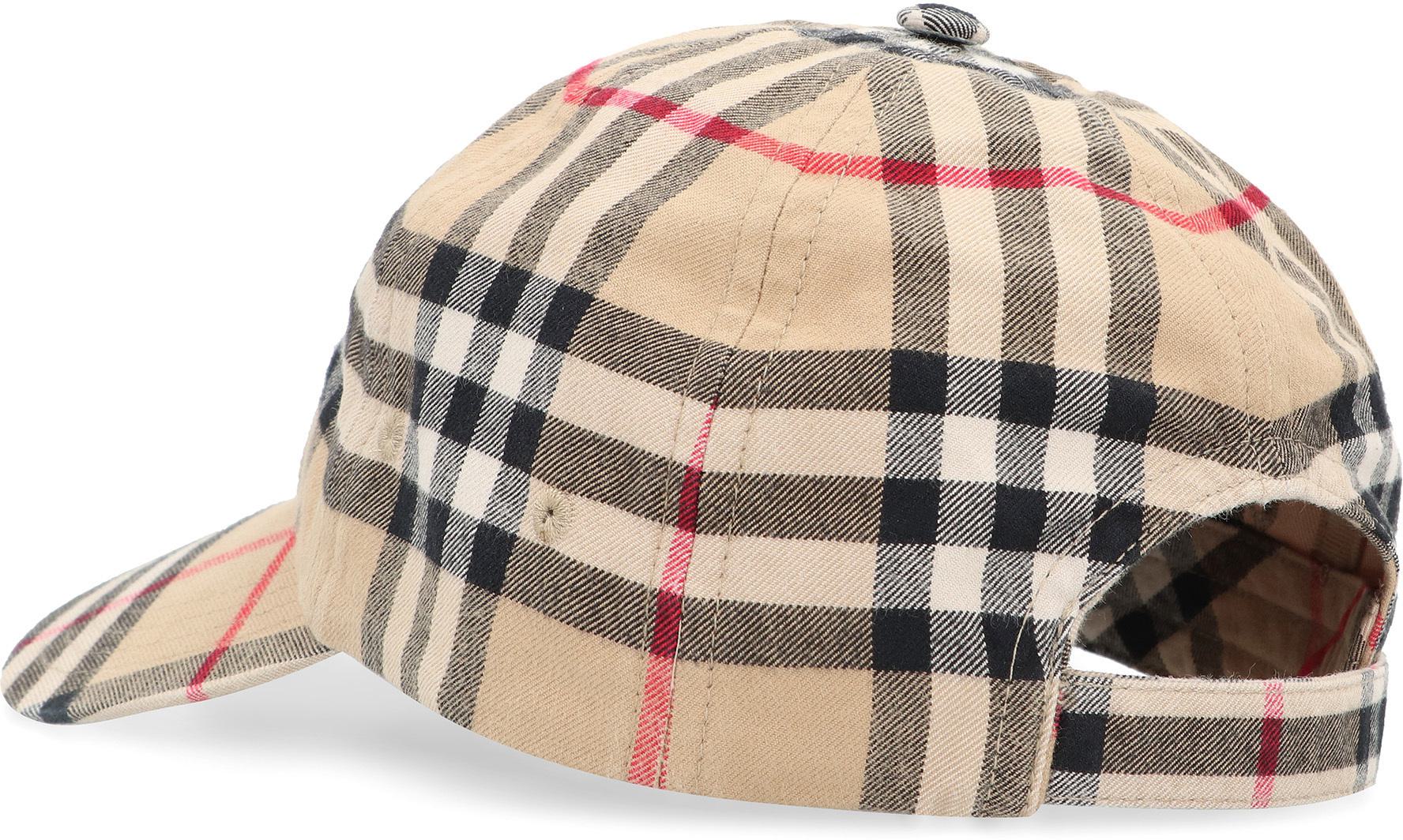 burberry vintage check motif baseball cap