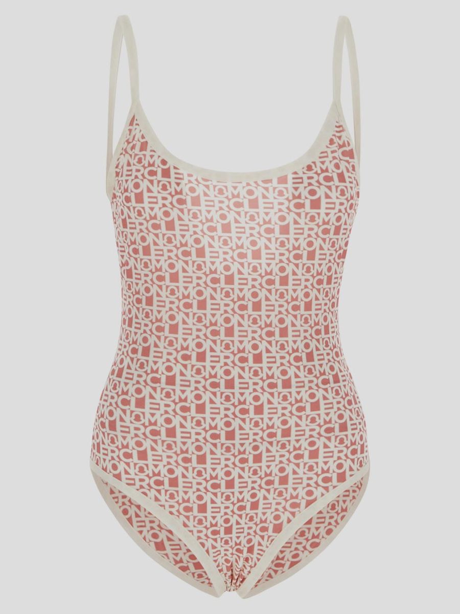 moncler logo print swimsuit