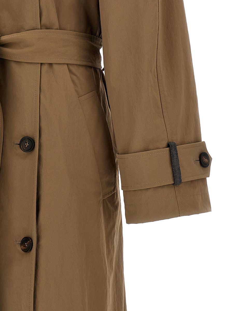 brunello cucinelli techno canvas trench coat