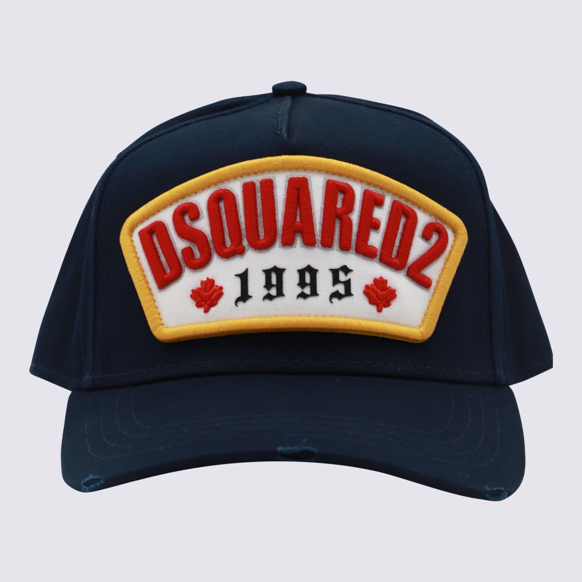 dsquared2 blue cotton baseball cap