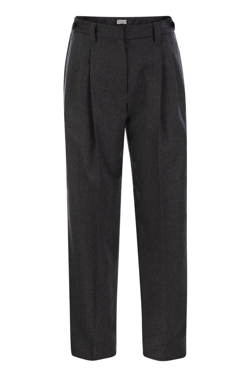 brunello cucinelli baggy sartorial wool trousers