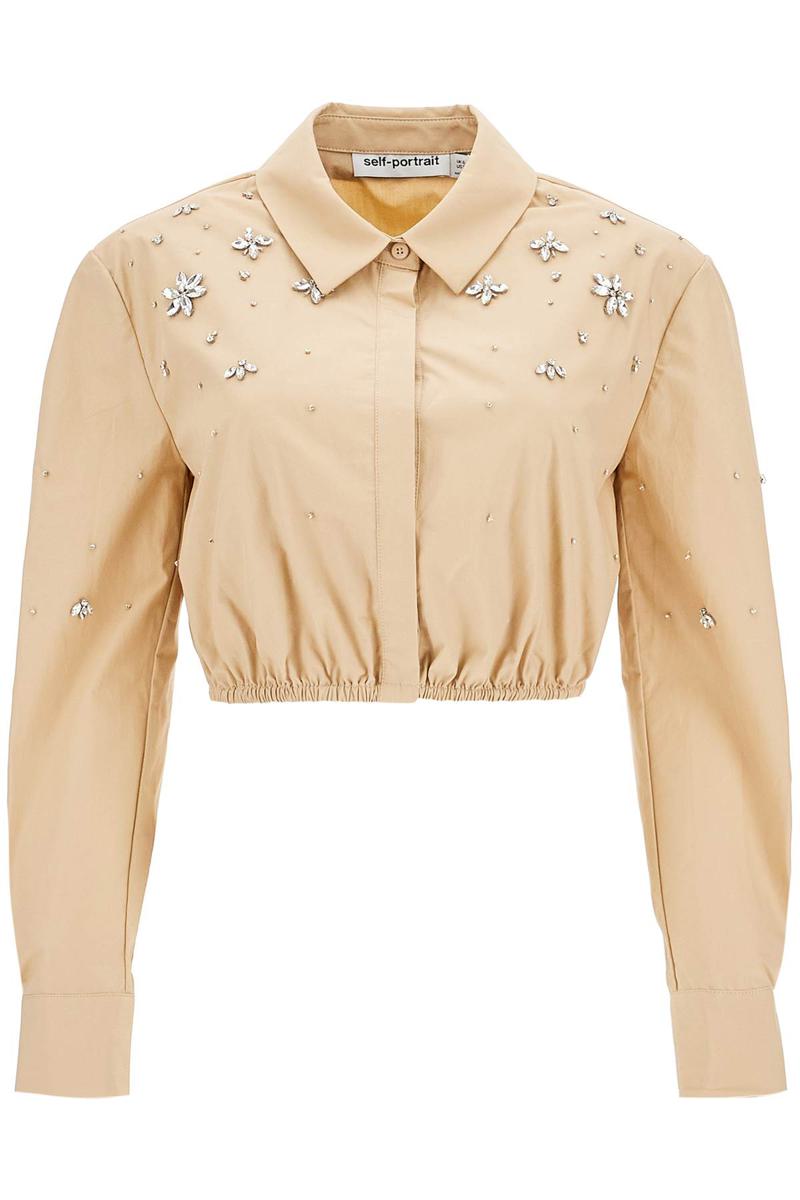"cropped shirt with crystals"