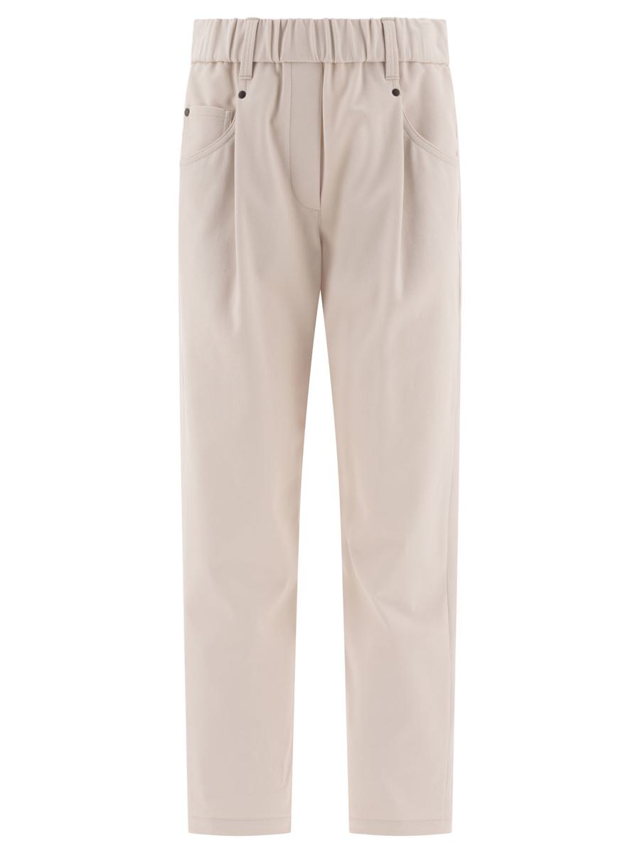 brunello cucinelli "shiny bartack" baggy trousers