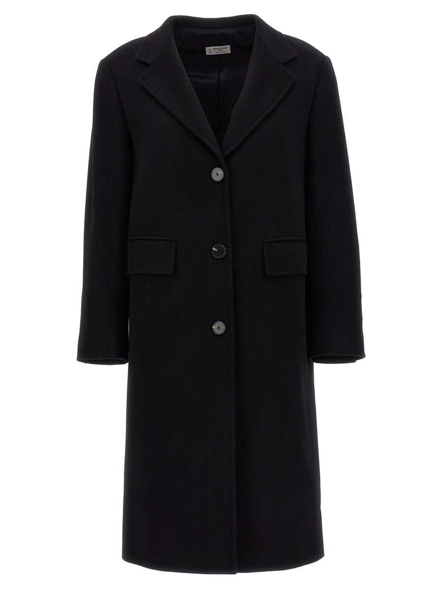 alberto biani single-breasted wool coat