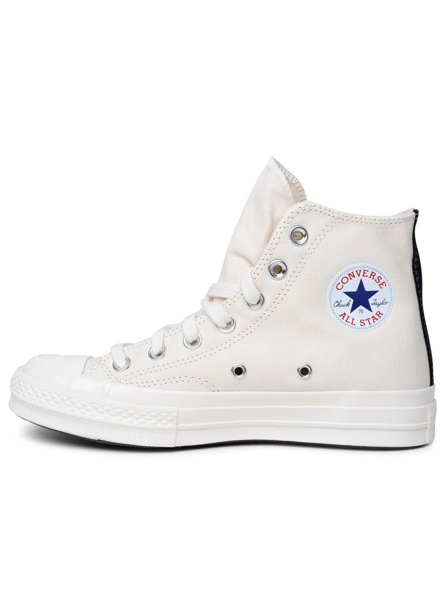 comme des garçons play x converse red heart high sneaker