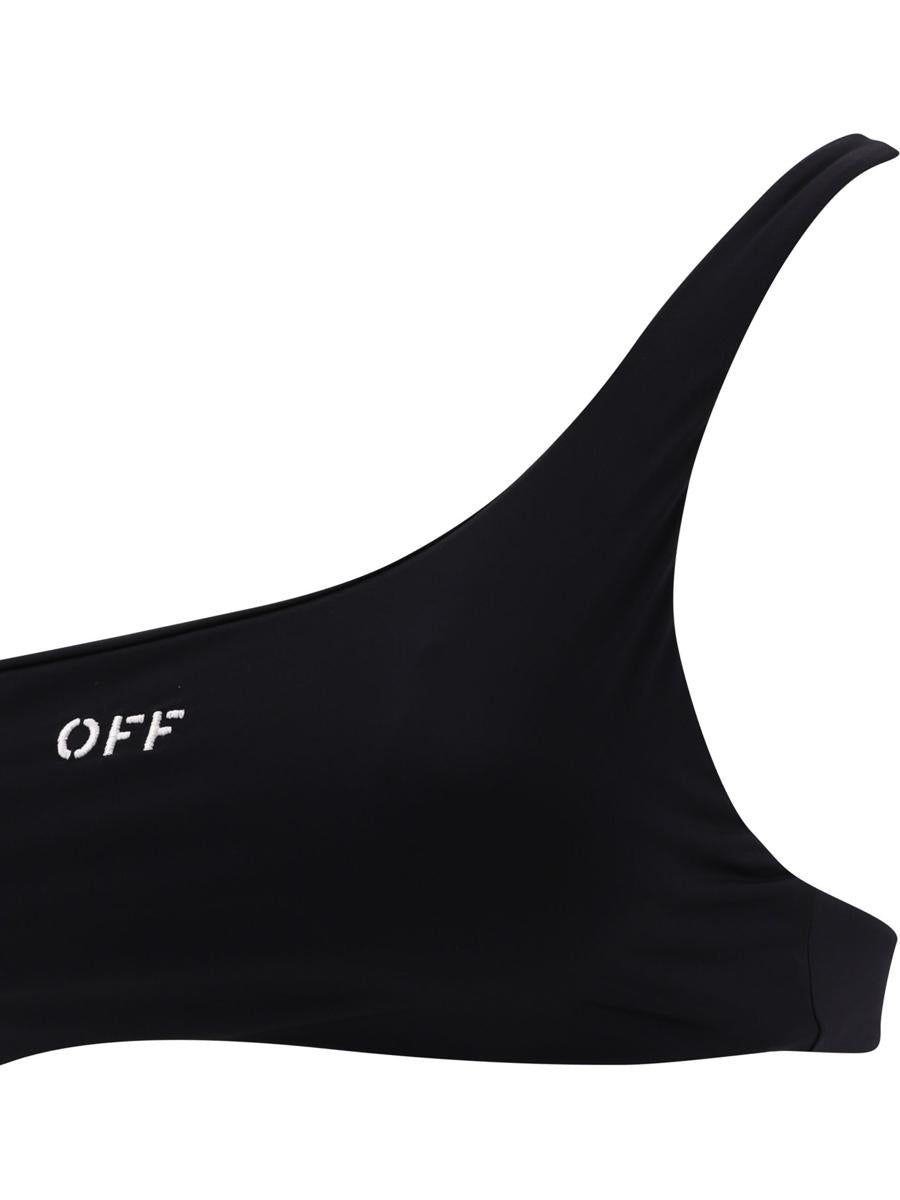 off-white "off stamp" one-shoulder bikini set