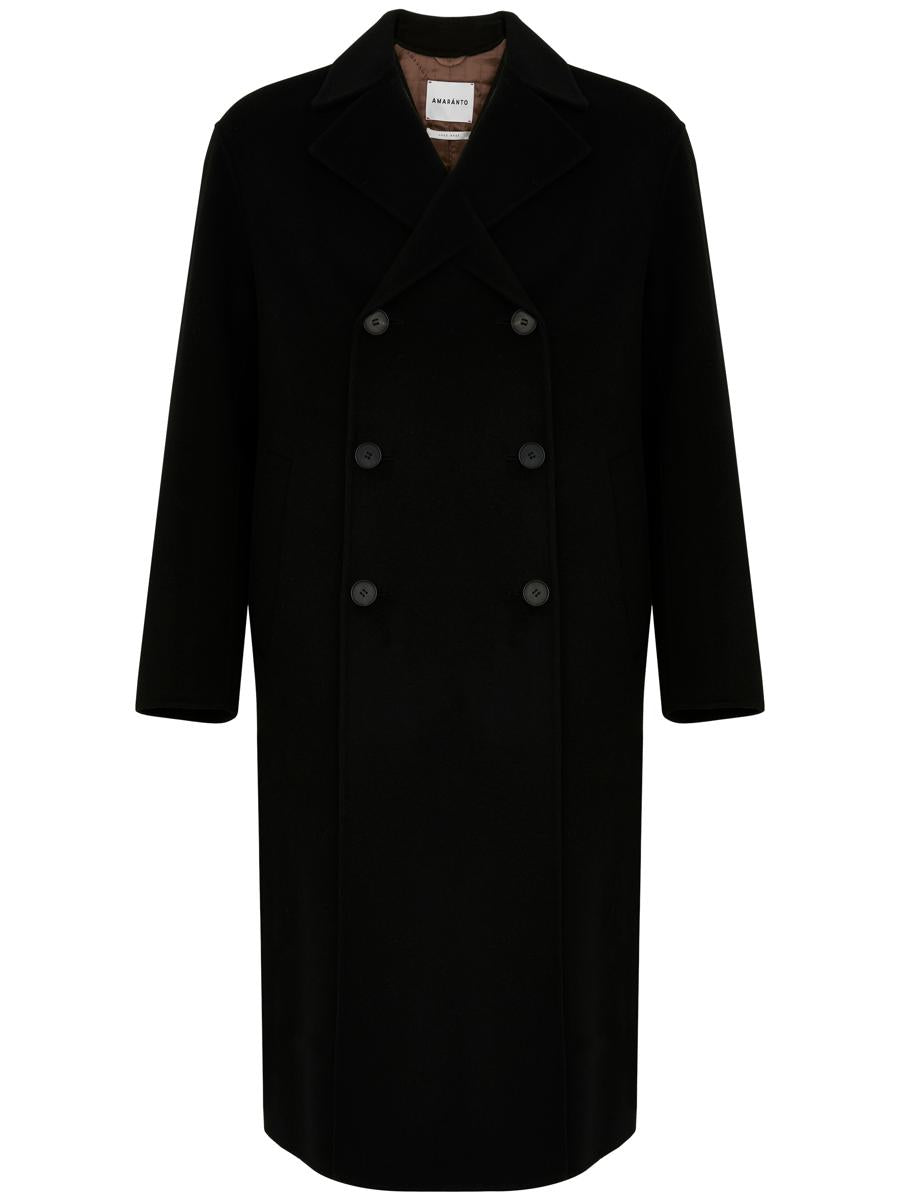 amaránto long double-breasted wool coat