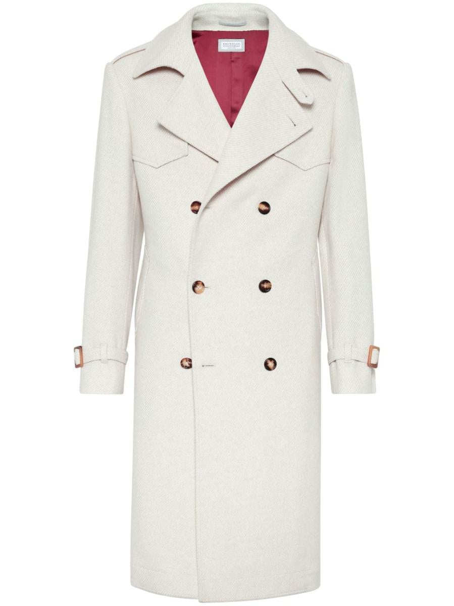 brunello cucinelli cashmere and wool trench coat