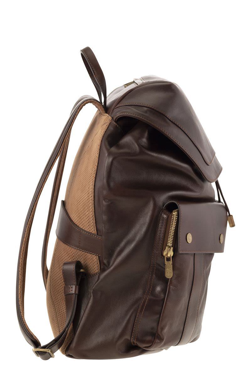 brunello cucinelli leather backpack