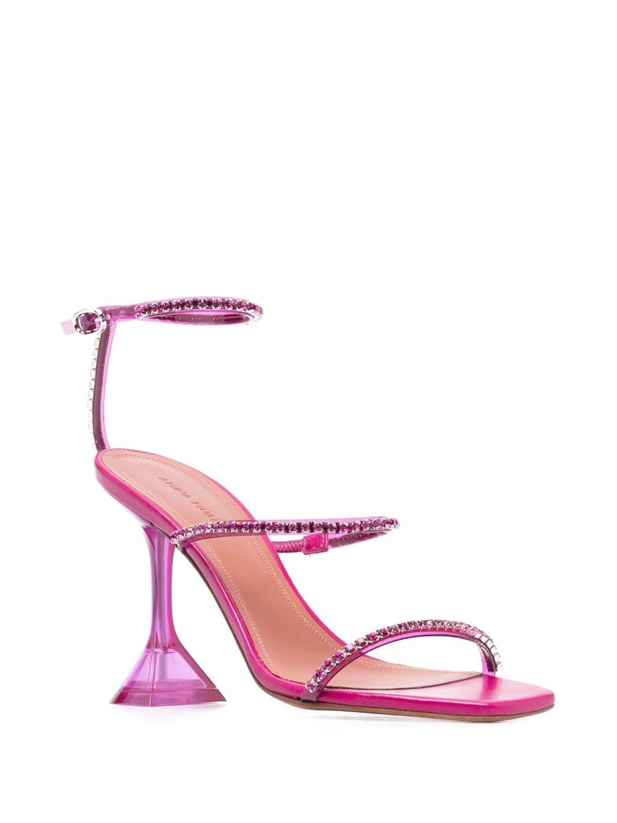 amina muaddi gilda glass heel sandals