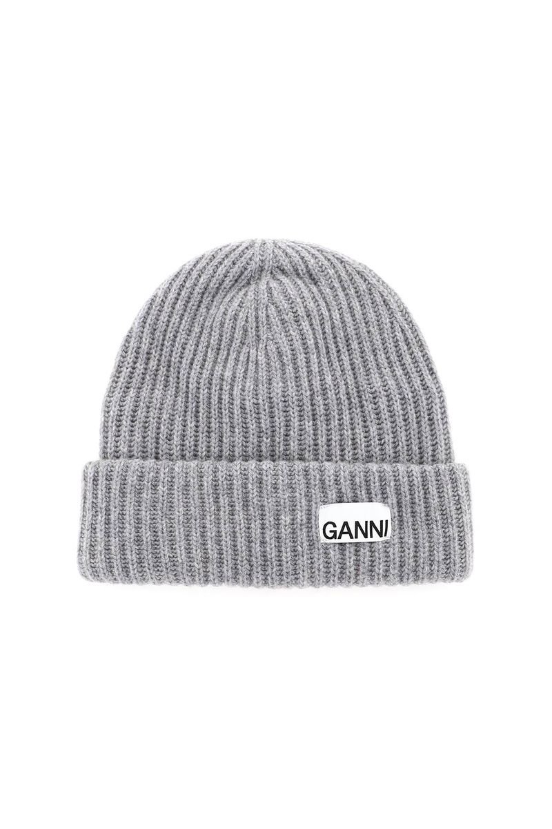 ganni ribbed beanie