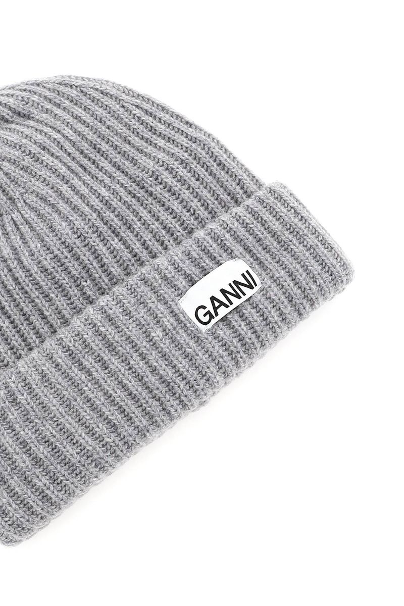 ganni ribbed beanie