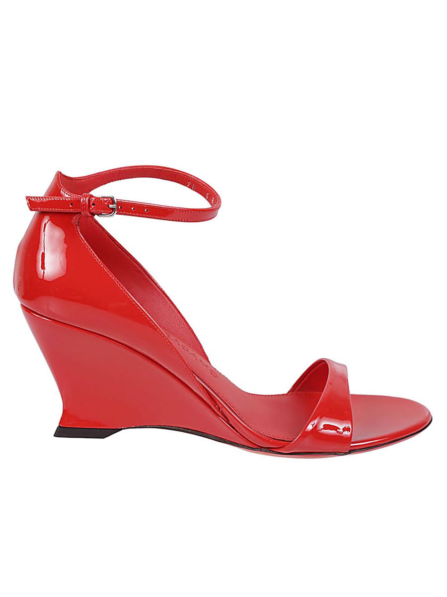 salvatore ferragamo patent leather open-toe sandals