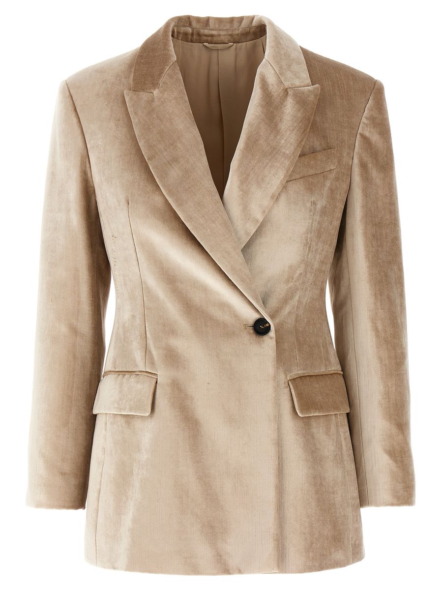 brunello cucinelli 'sleek' velvet blazer