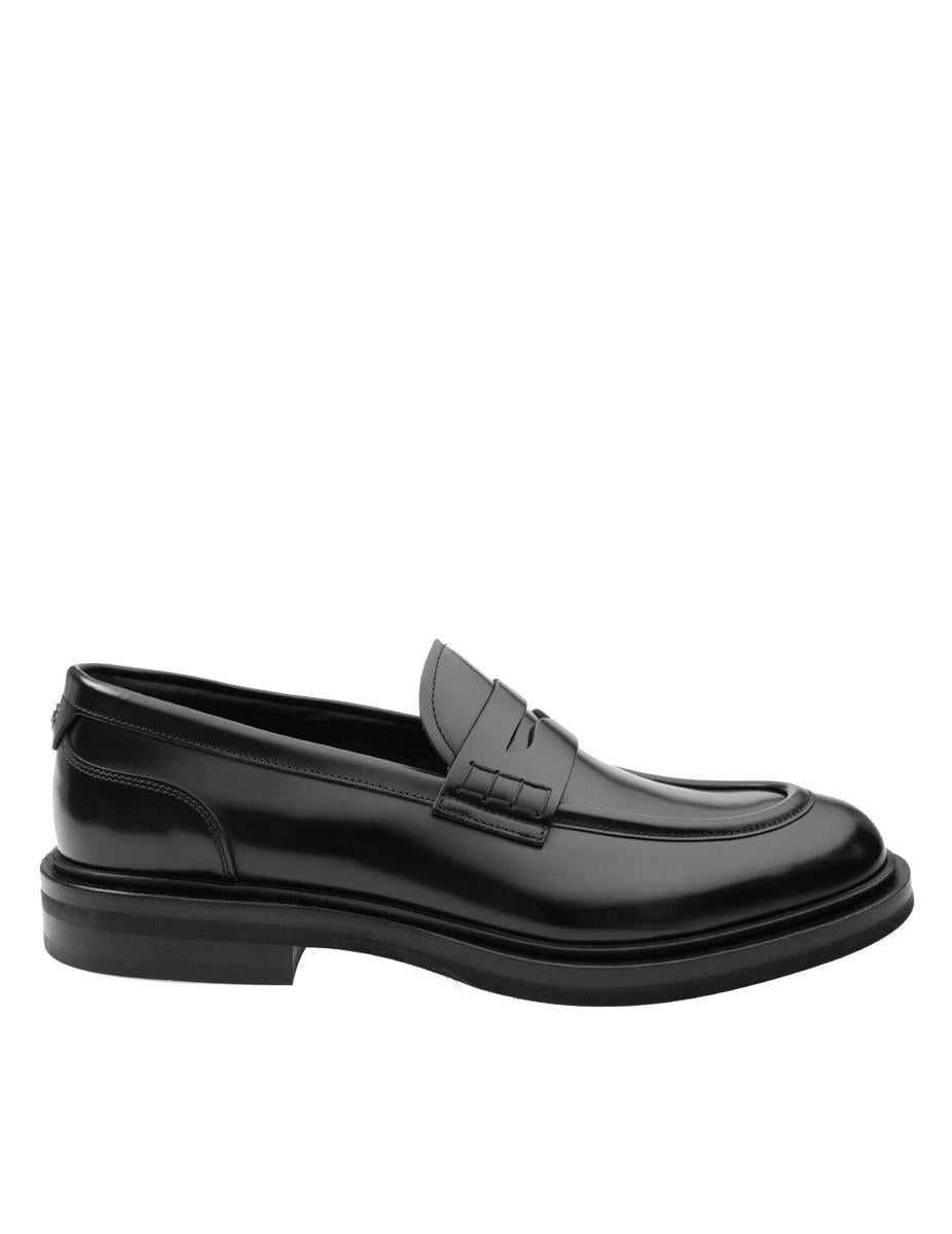 dolce & gabbana brushed leather loafers