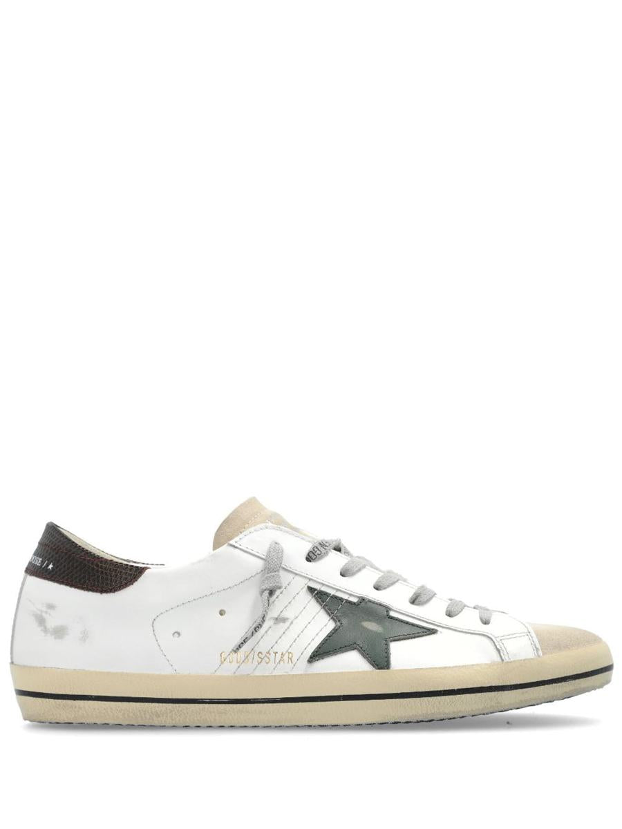 golden goose super-star sneakers in distressed calf leather