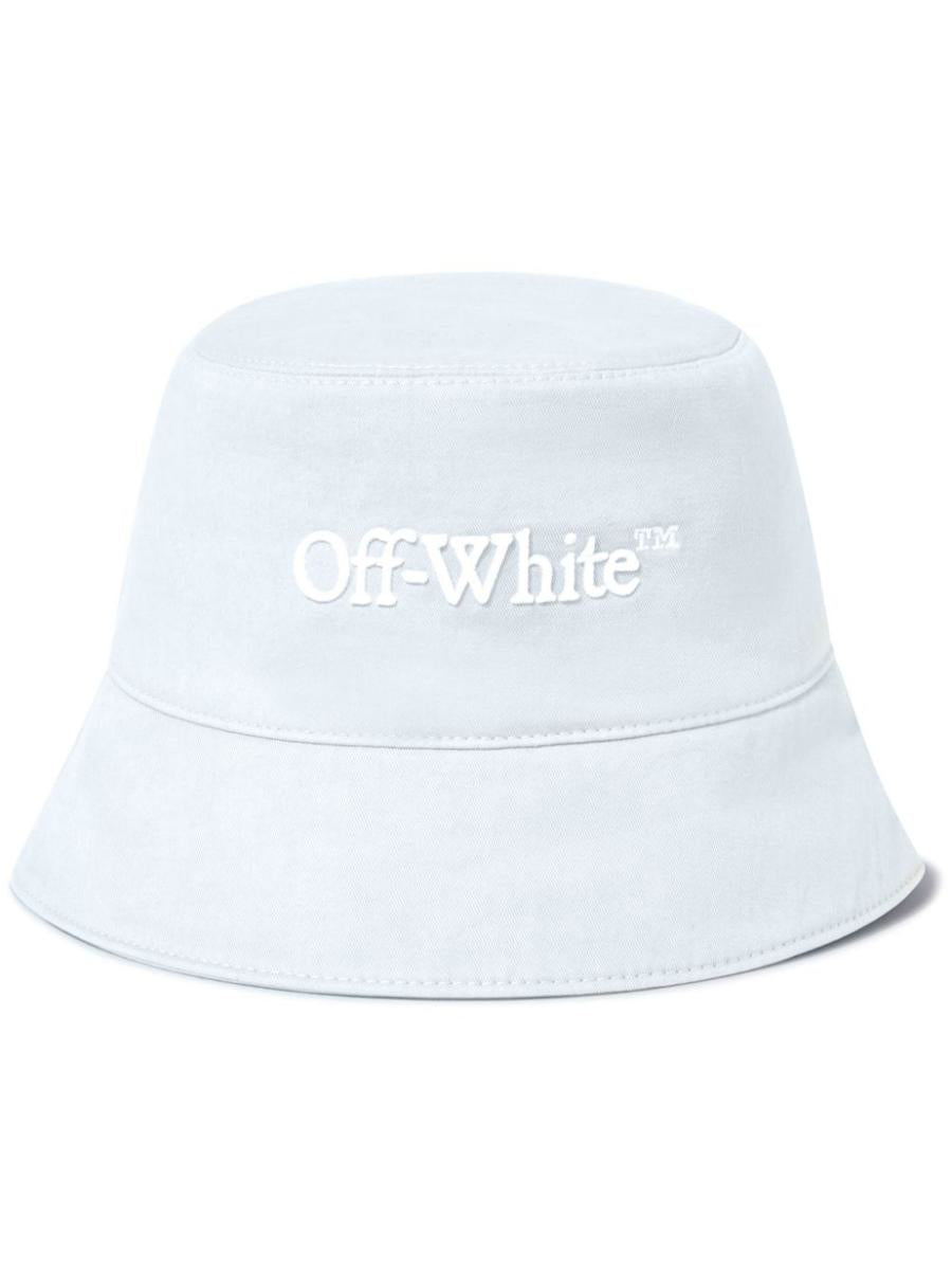 off-white bookish drill-embroidery bucket hat