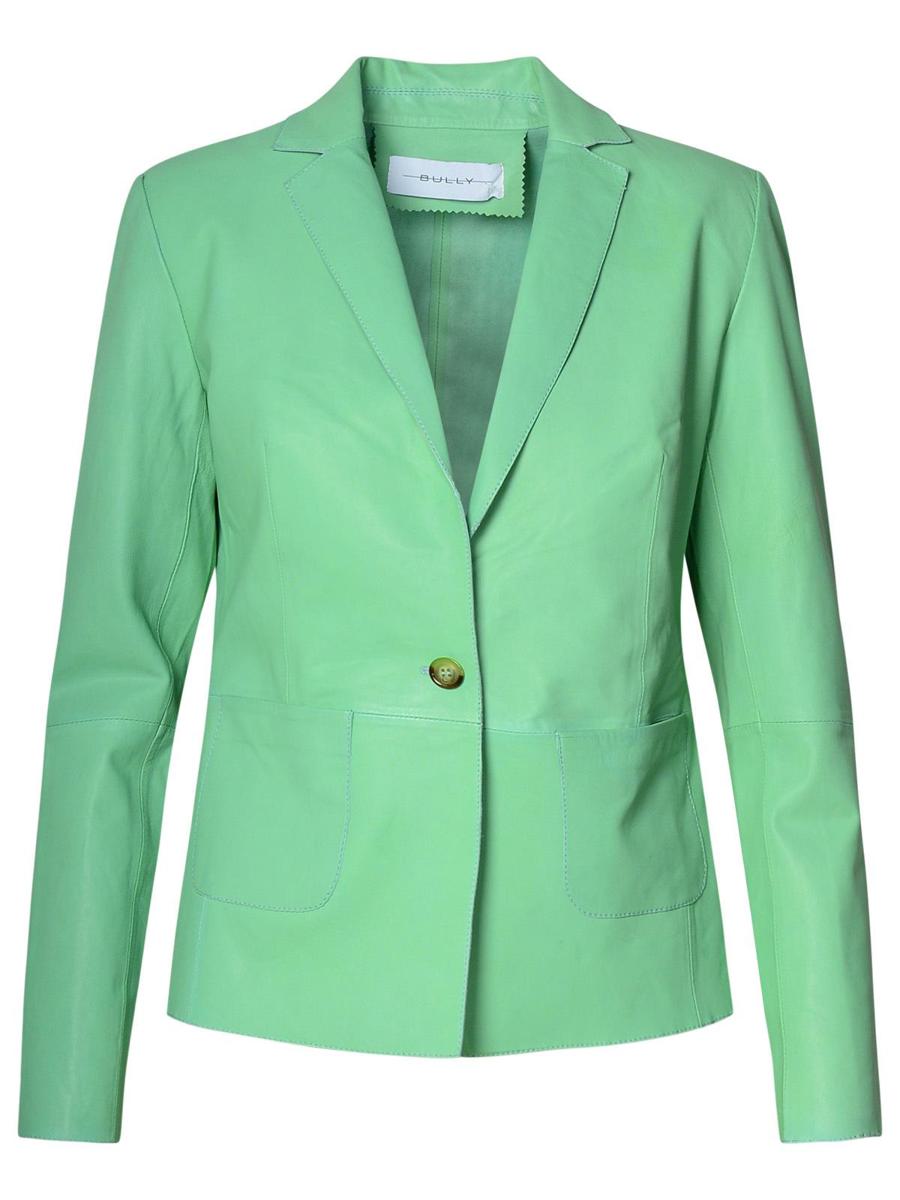 bully green leather blazer