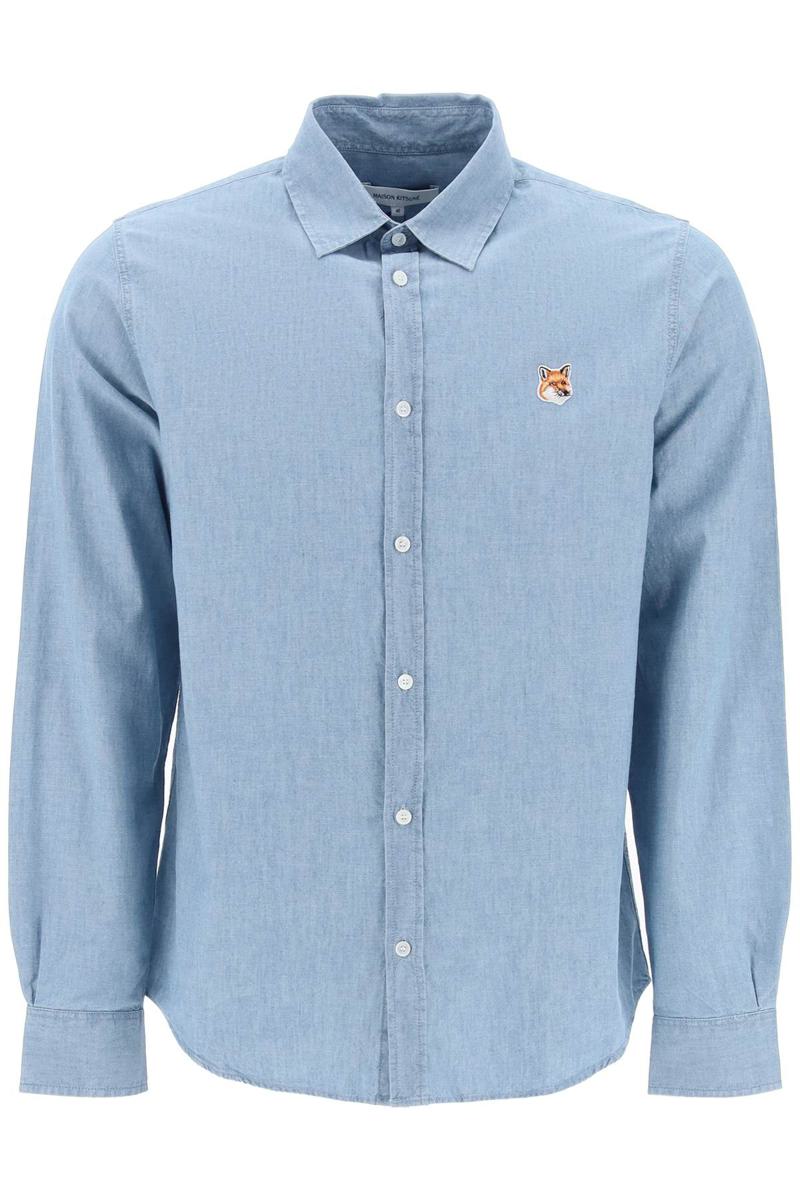 "fox head cotton chambray shirt"