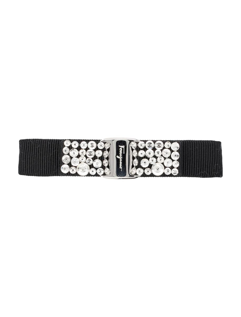 salvatore ferragamo crystal-embellished grosgrain hair clip