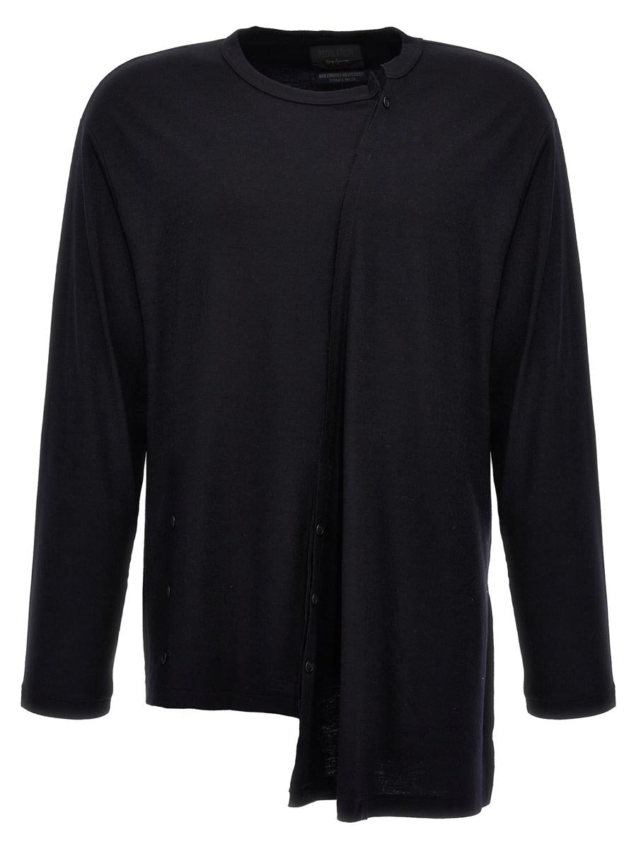 yohji yamamoto oblique buttons sweater