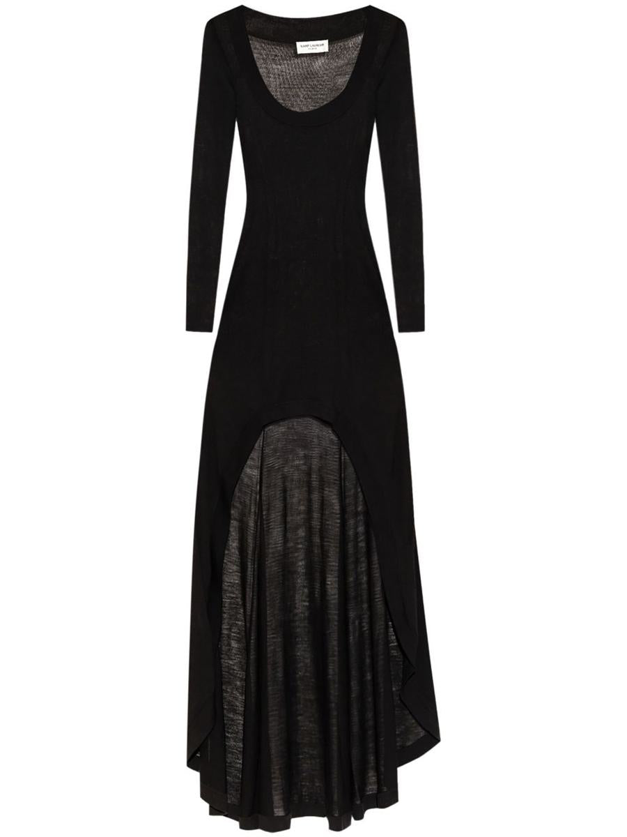 saint laurent wool long dress