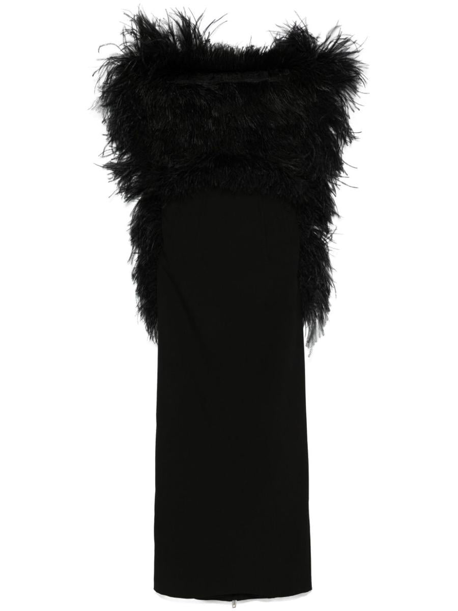 sportmax feathered midi dress