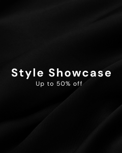 Banner advertising a Style Showcase with discounts of up to 50%