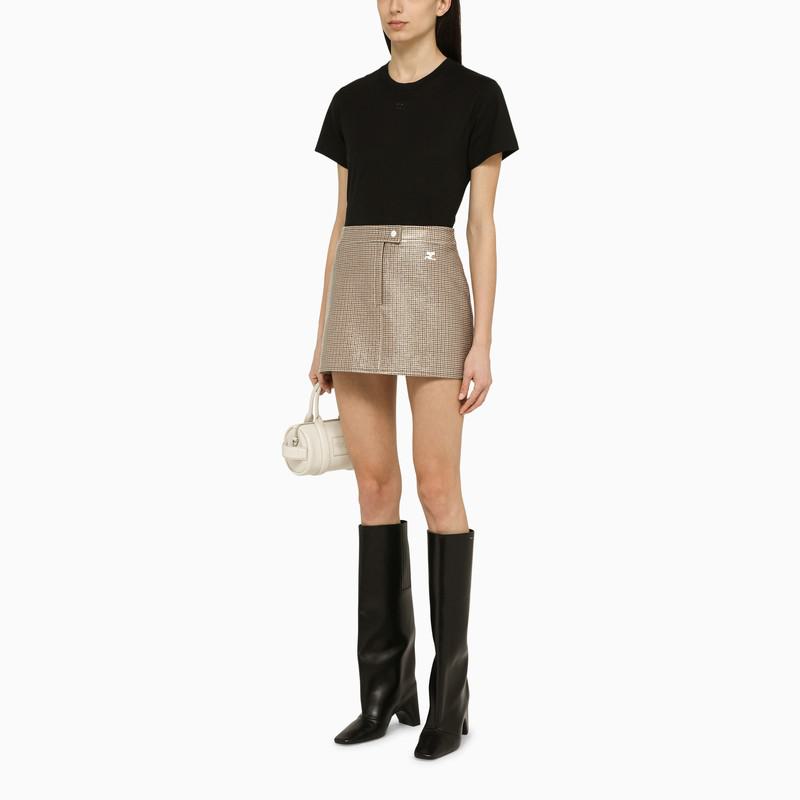 courrèges brown/black plaid mini skirt