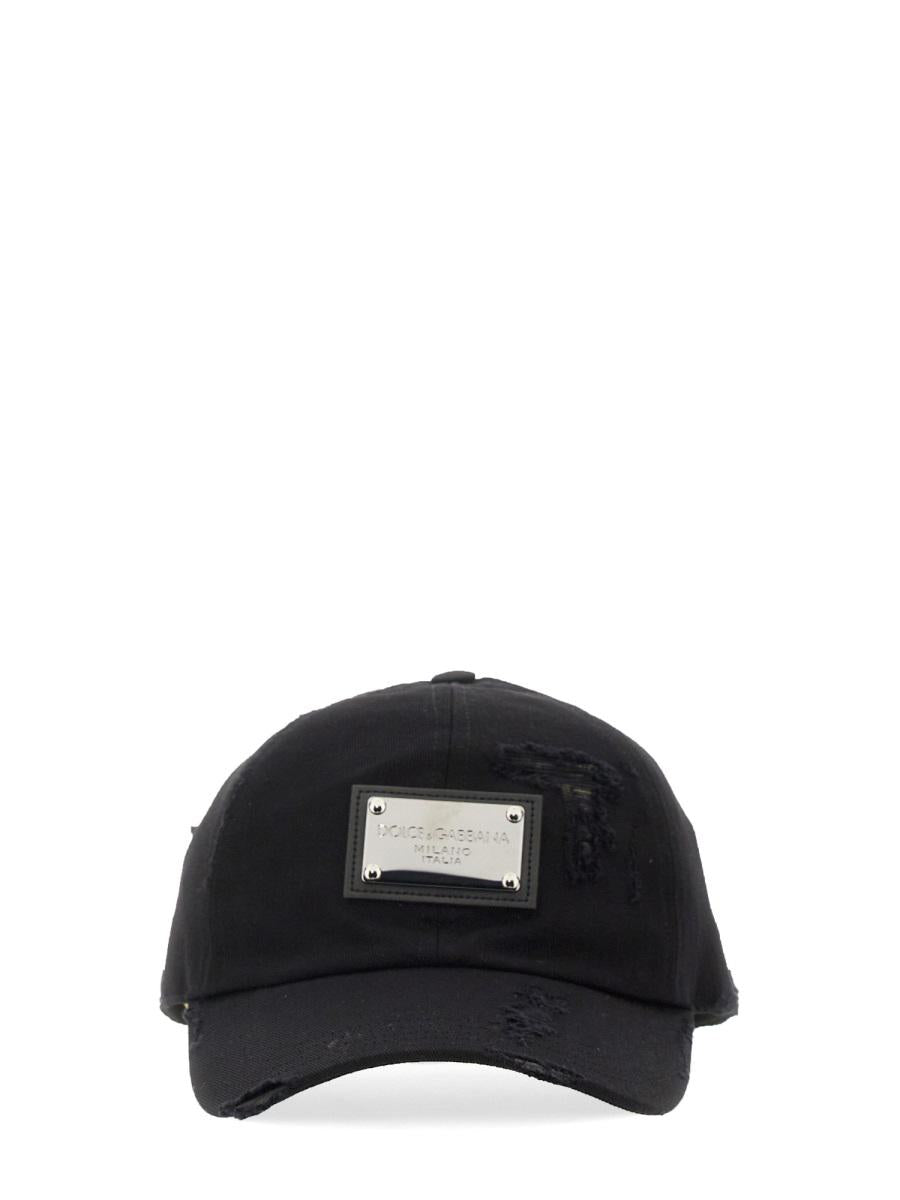 dolce & gabbana baseball cap with logo plaque