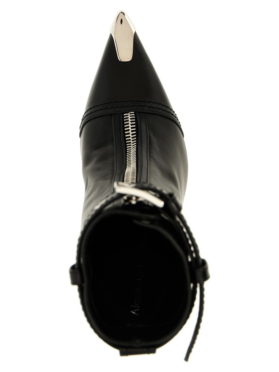 alexander mcqueen 'slash biker' ankle boots