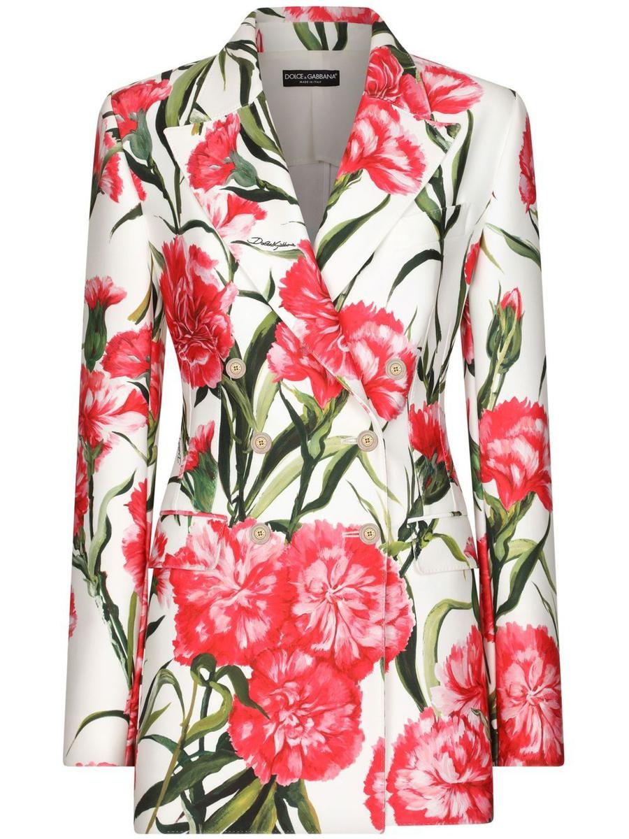 dolce & gabbana printed blazer jacket