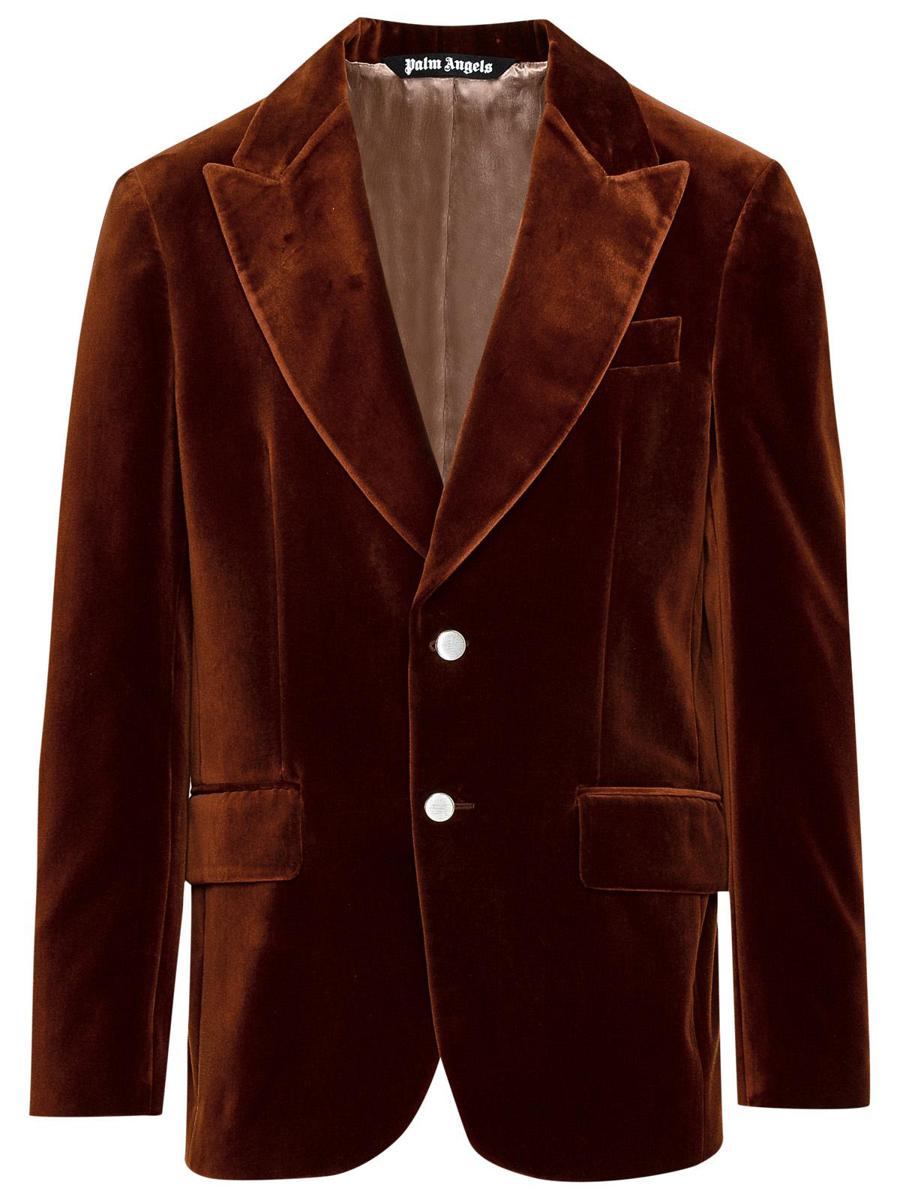 palm angels brown cotton blazer