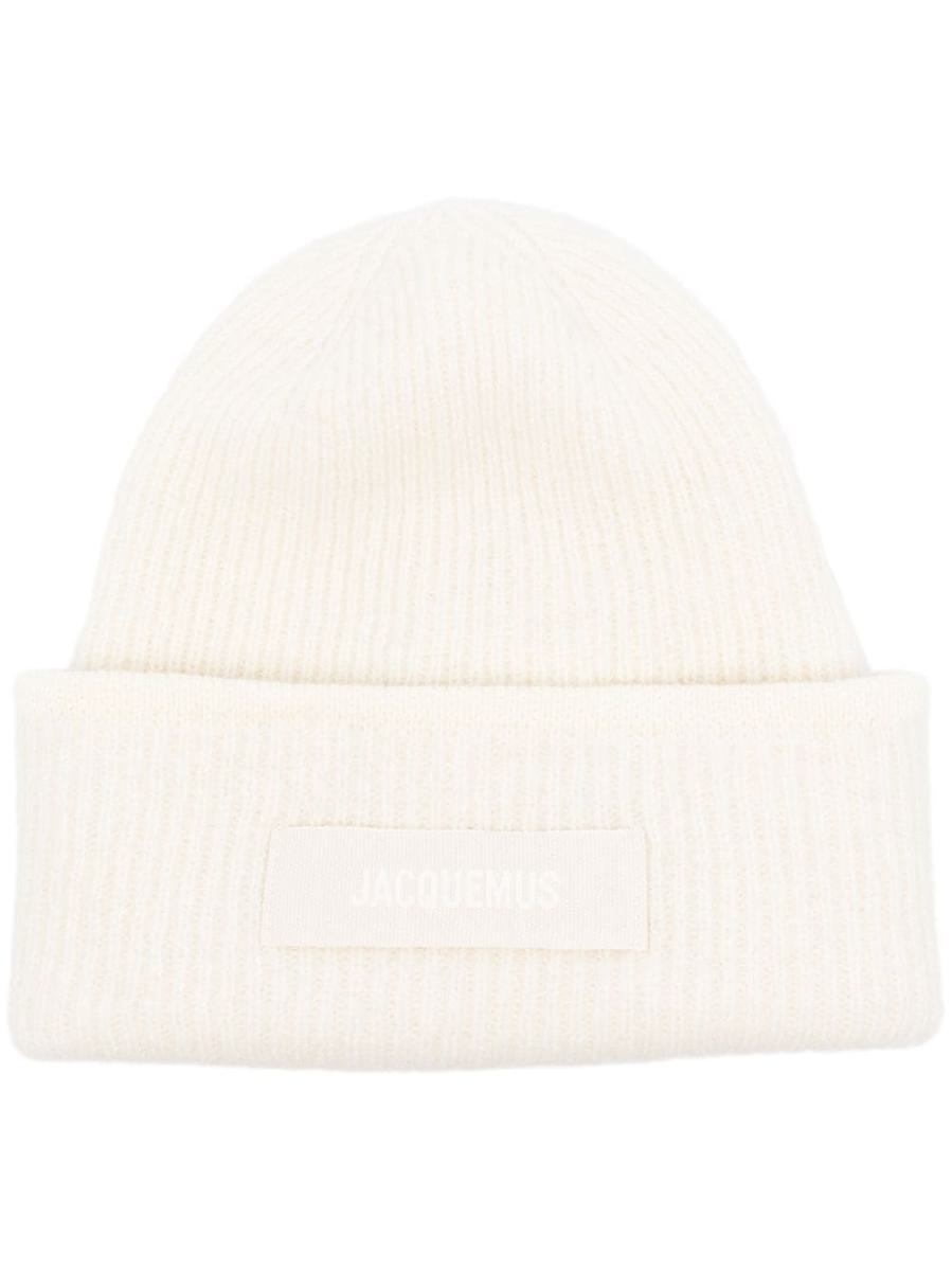 jacquemus white le bonnet gros grain beanie