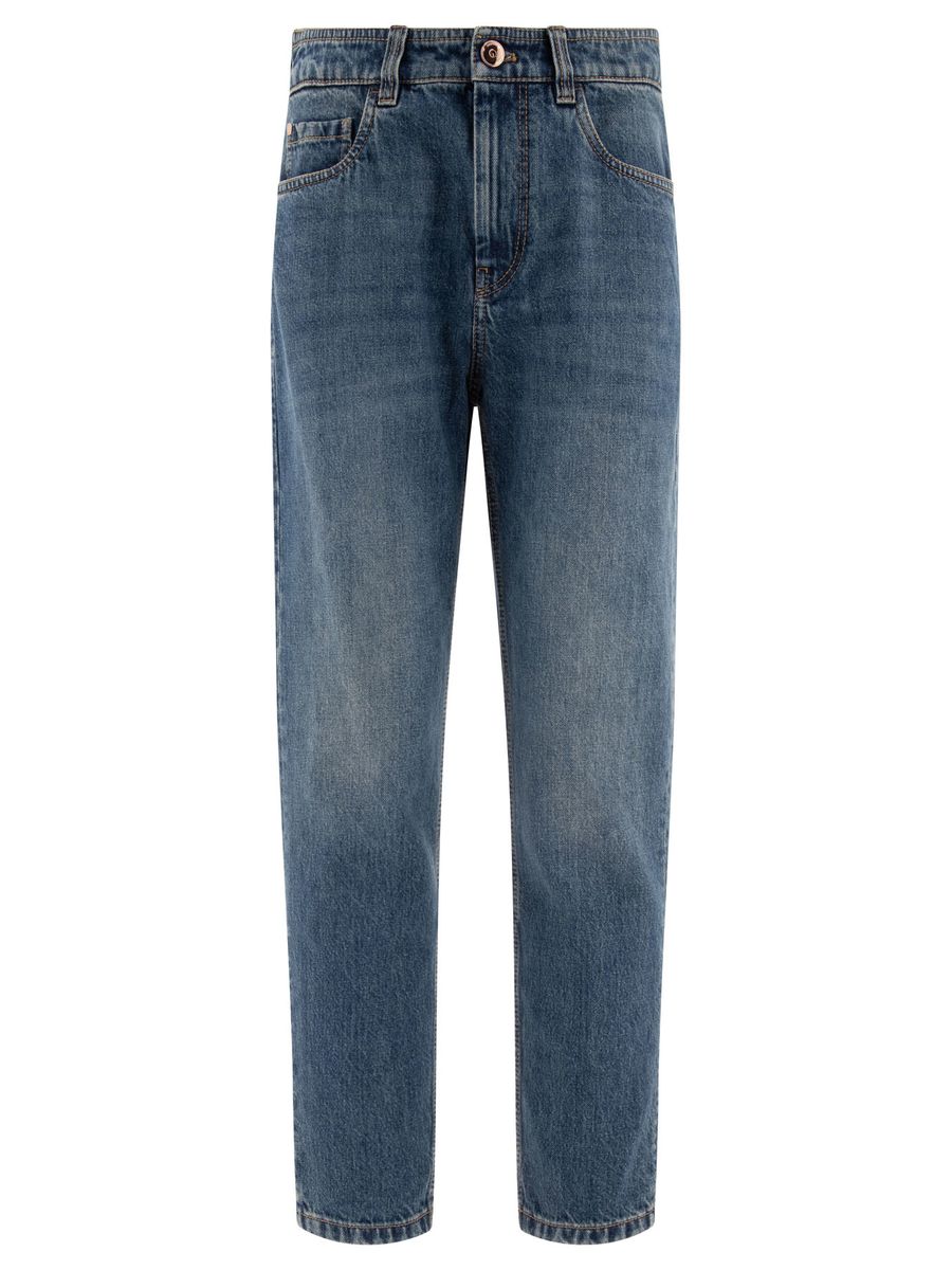 brunello cucinelli "baggy authentic con shiny tab" jeans