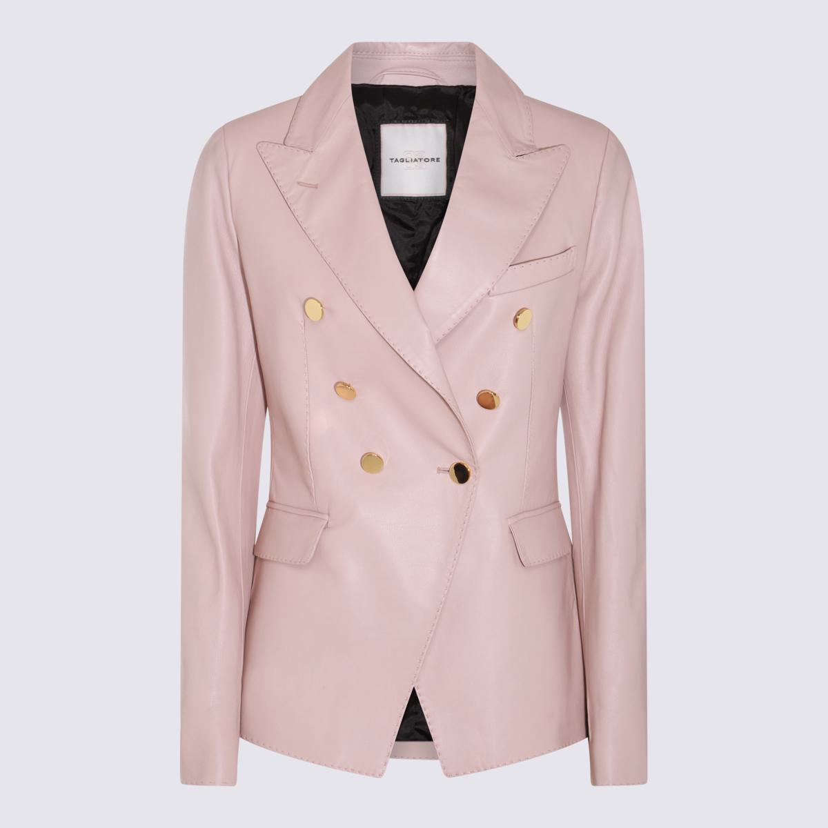 tagliatore pink leather blazer