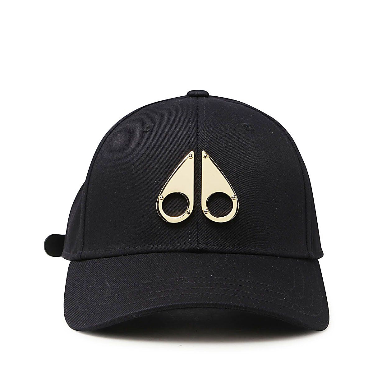 moose knuckles black and gold cotton logo icon baseball cap