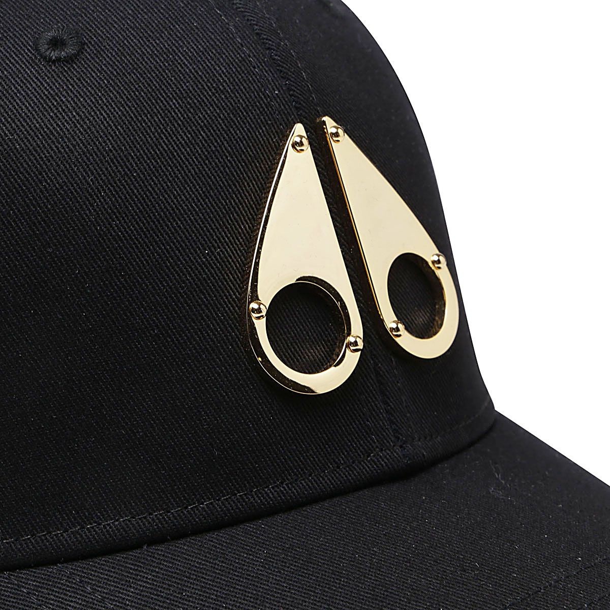 moose knuckles black and gold cotton logo icon baseball cap