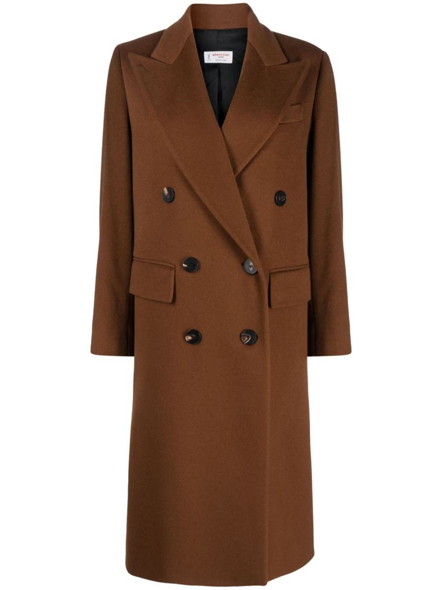 alberto biani double-breasted wool coat