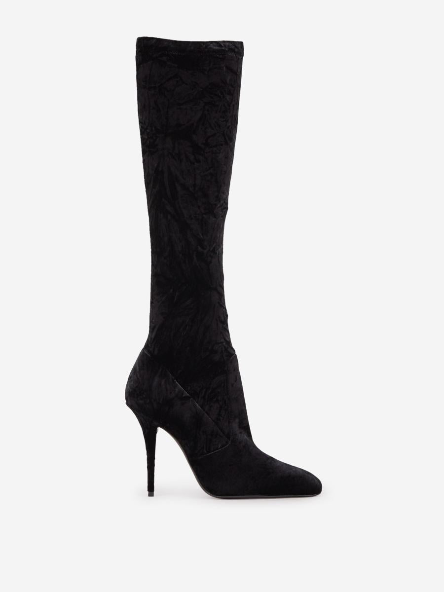 saint laurent talia velvet boots