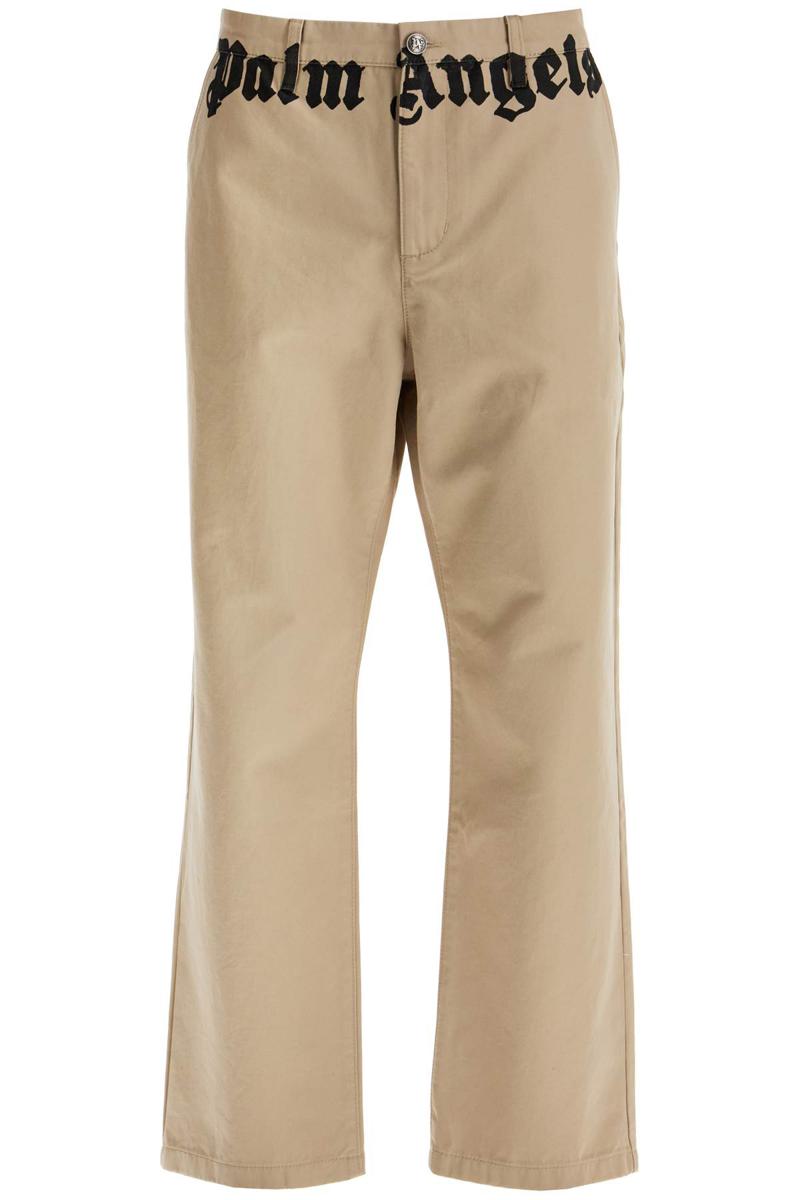 chino pants with logo branding