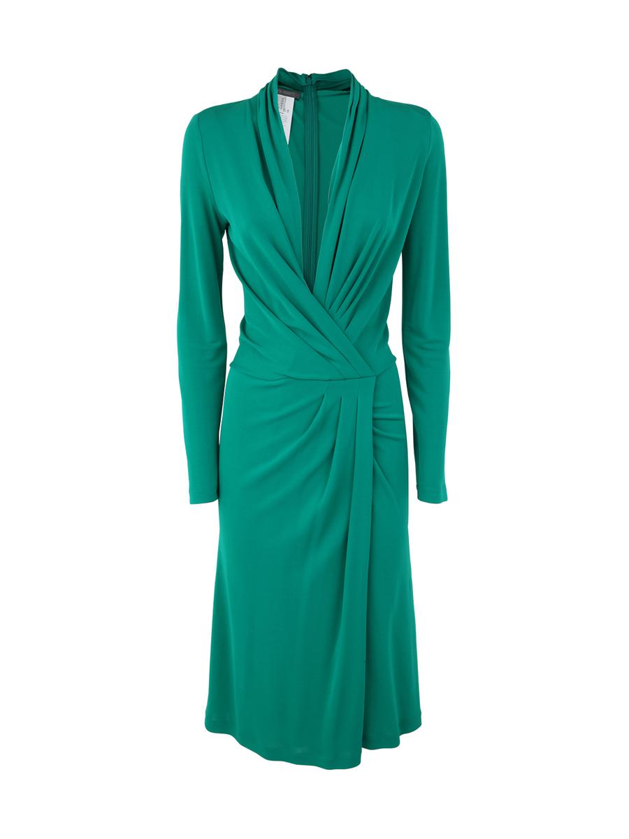 alberta ferretti wrap midi dress clothing