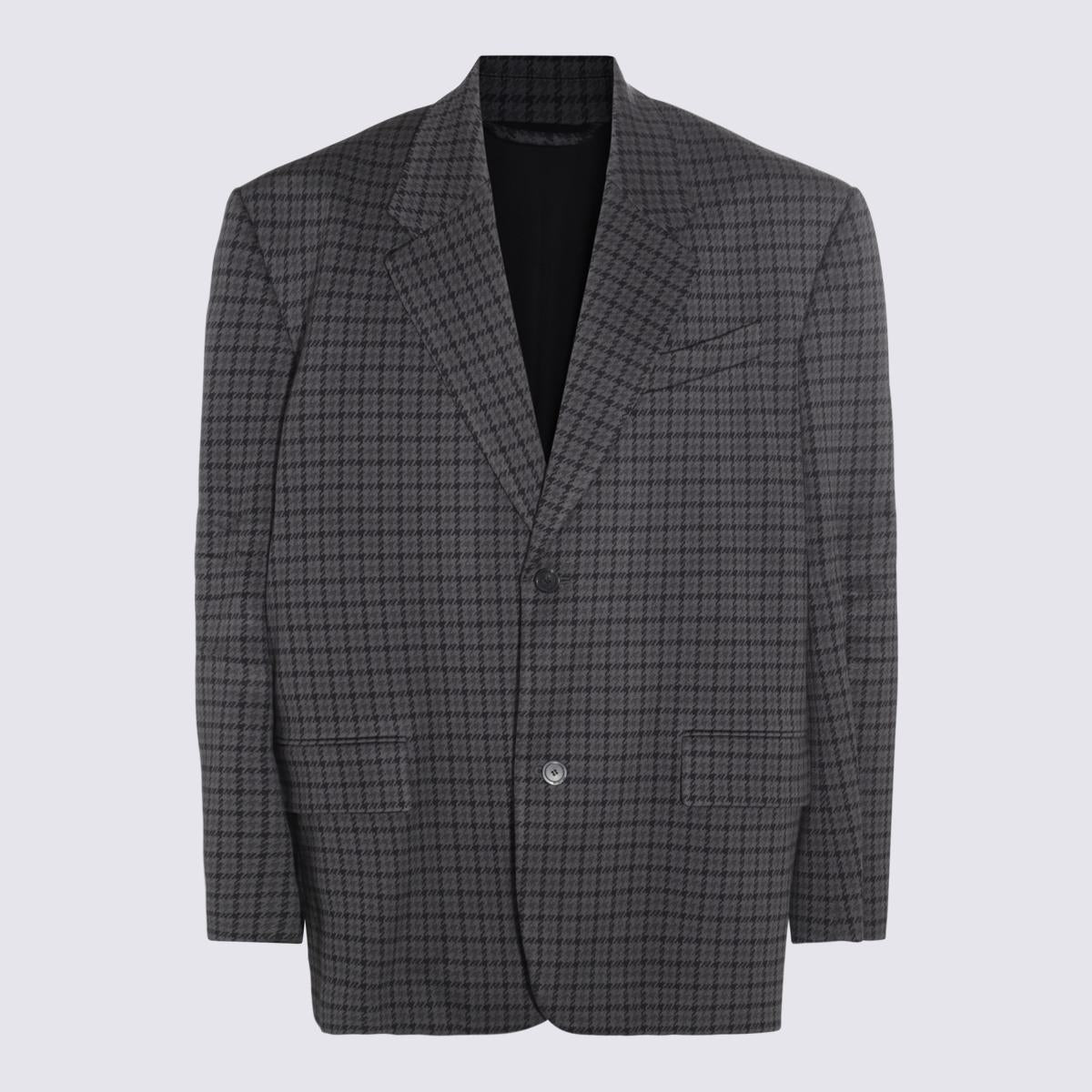 balenciaga dark grey cotton blazer