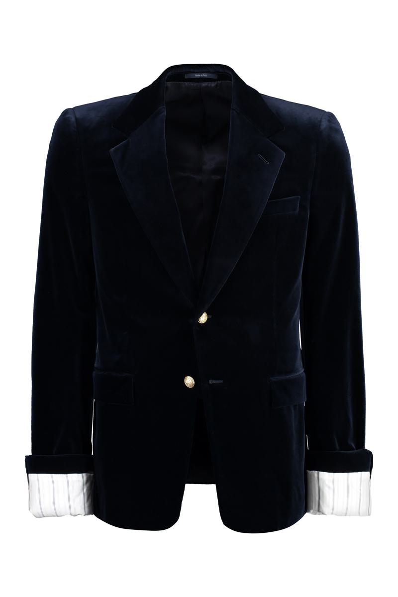 gucci single-breasted velvet jacket