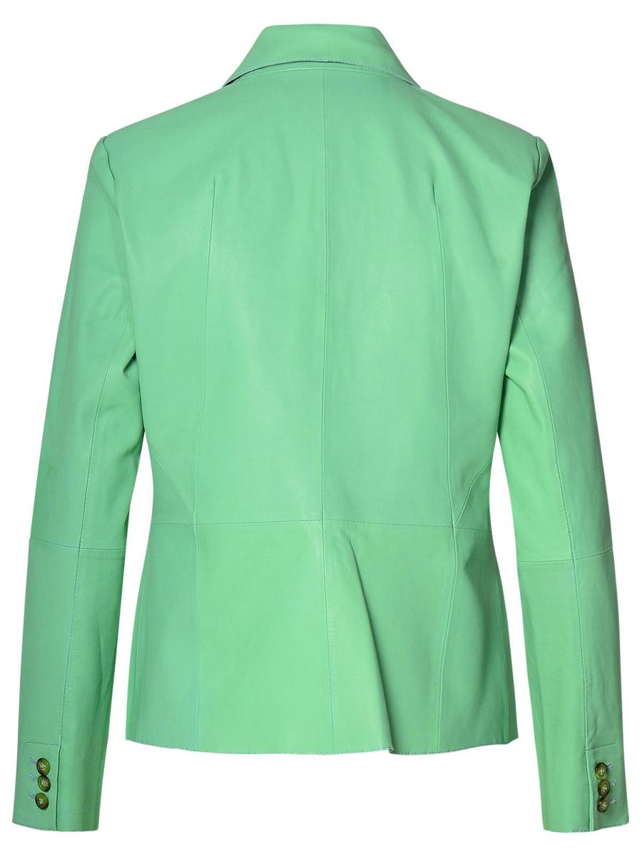 bully green leather blazer